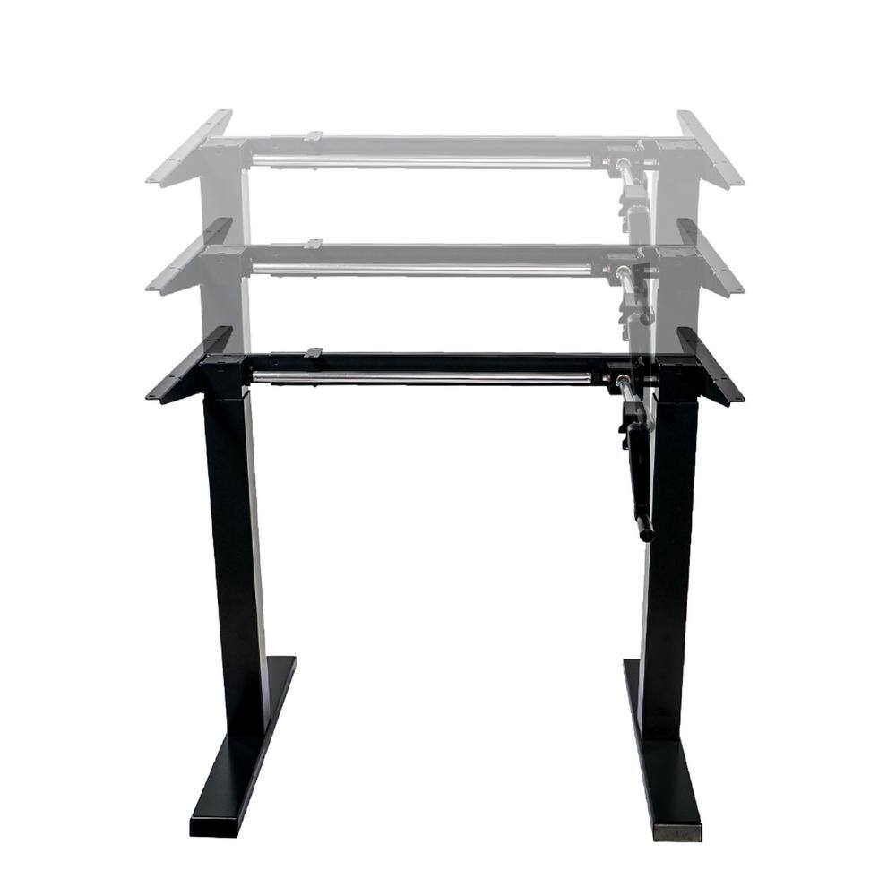 Gray Adjustable Height Crank Standing Desk Frame