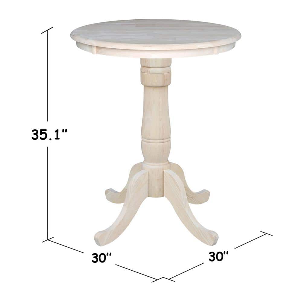 33" Round Extendable Wood Counter Height Table