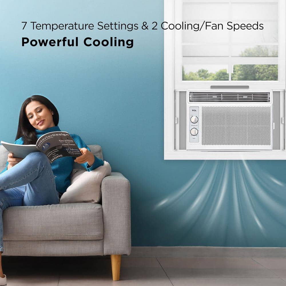 Compact White 5000 BTU Window Air Conditioner with Remote