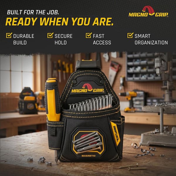 Snap Lock Fastener Tool Pouch with Magnetic Storage