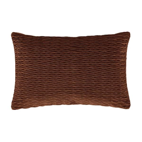 Toulhouse Ripple Terracotta Polyester Lumbar Decorative Throw Pillow Cover 14 x 40 in.