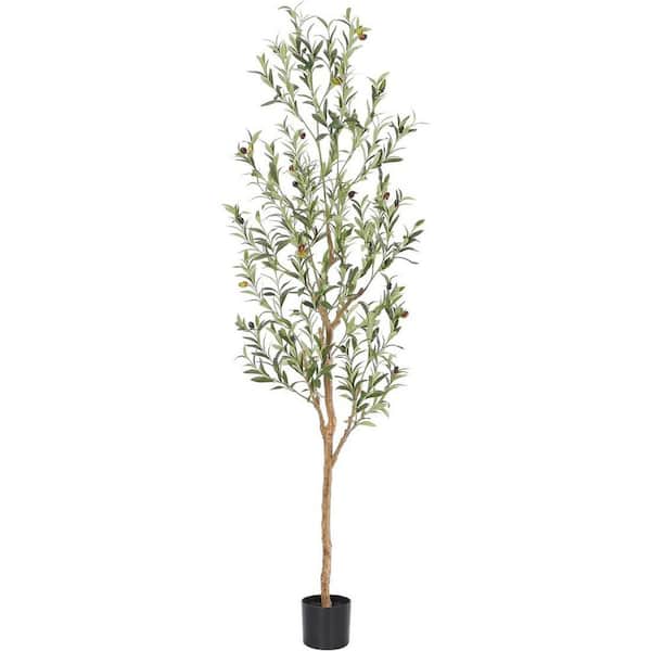 6 ft. Artificial Olive Tree in Pot Indoor Realistic Silk Leaves and ...