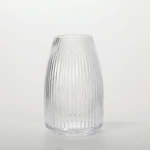 Influence Collection 8 in. Ribbed Clear Glass Vase