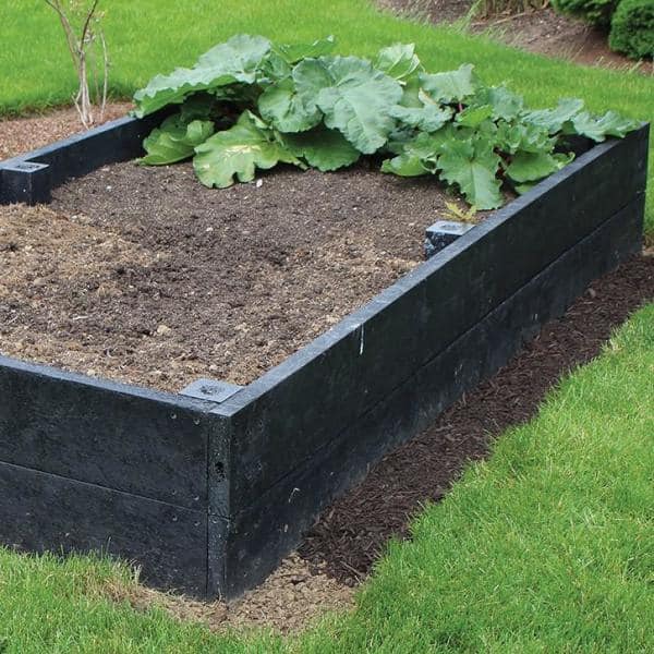 BestPLUS 2 in. x 8 in. x 8 ft. Black Recycled Plastic Edging