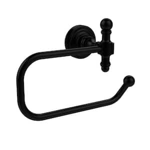 Retro Wave Collection European Style Single Post Toilet Paper Holder in Matte Black