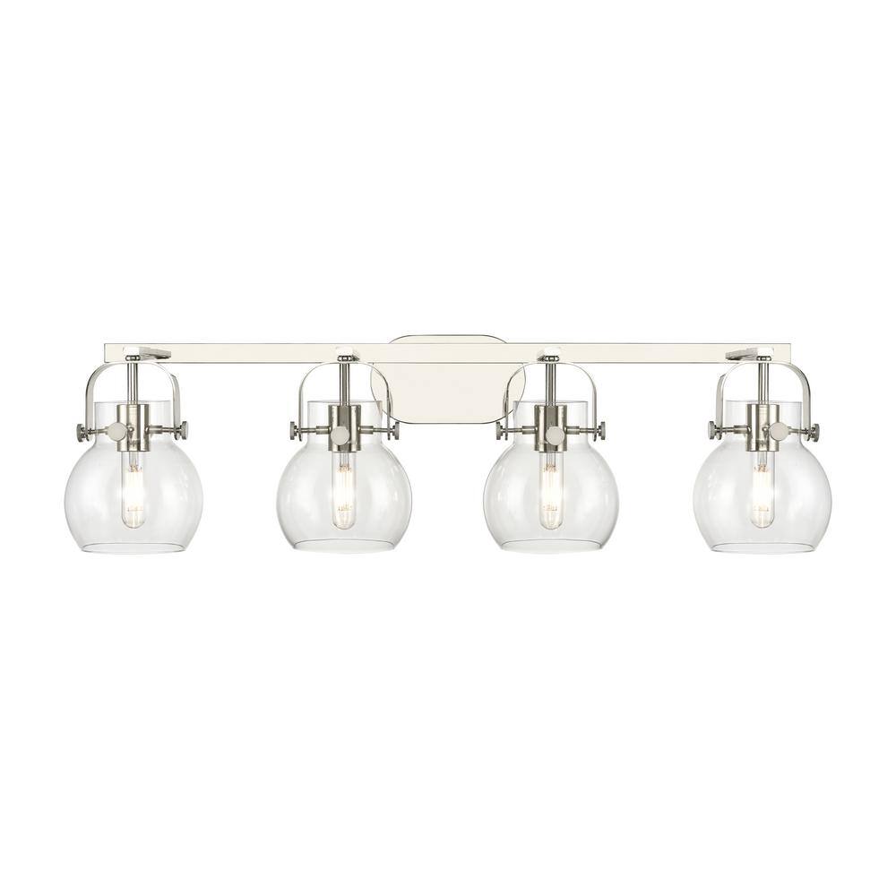 Pilaster II Sphere 36.5 in. 4-Light Polished Nickel Vanity Light with Glass Shade price history on PriceWatchPro