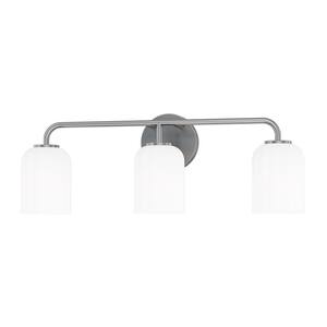Parkmont 24 in. Plug and Play 3-Light Brushed Nickel Vanity Light with SkyPlug
