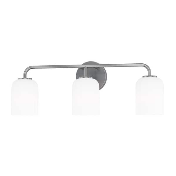 Parkmont 24 in. Plug and Play 3-Light Brushed Nickel Vanity Light with SkyPlug