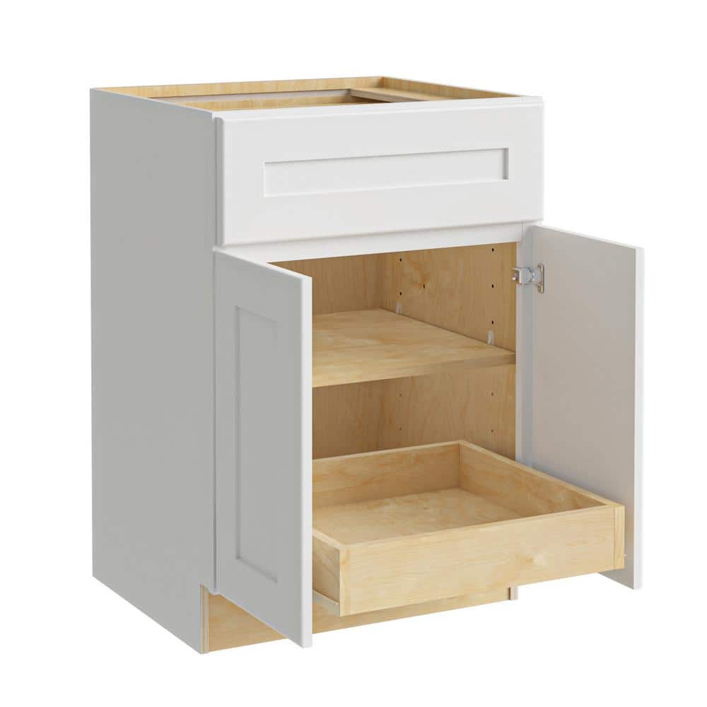 Newport 24 in. W x 24 in. D x 34.5 in. H Assembled Plywood Base Kitchen Cabinet in Pacific White with 1ROT Soft Close price history on PriceWatchPro