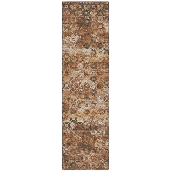 Chantille Machine Washable Indoor/Outdoor Abstract ACN2786 Paprika 2 ft. x 7 ft. Runner Rug