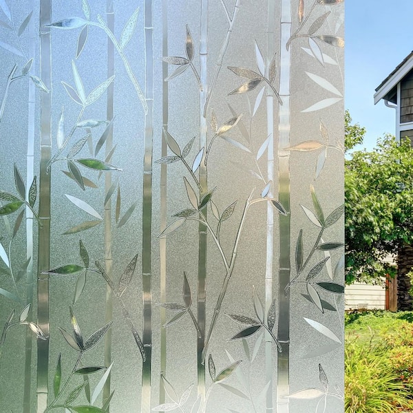 17.5 in. W x 78 in. H Bamboo Privacy Decorative Window Film