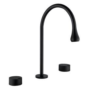 8 in. Widespread Double Handle High Arc Bathroom Faucet with Higher Spout Height in Matte Black