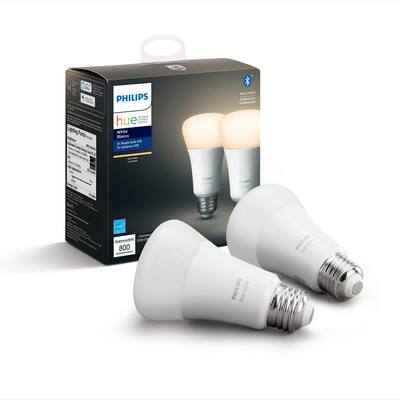 Philips Hue 60-Watt Equivalent A19 LED Smart Soft White Dimmable 2700 (K) Light Bulb (4 Pack)