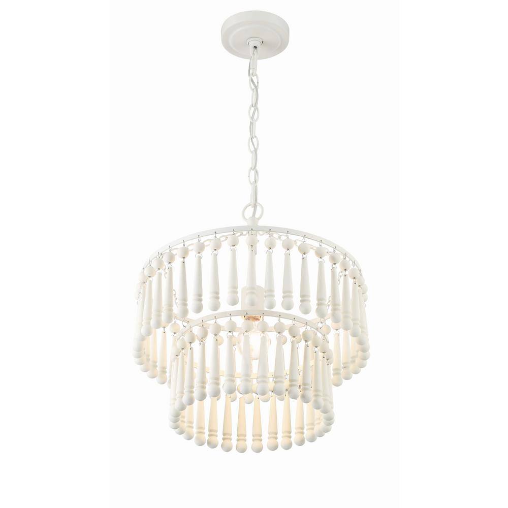 Matte White Beaded 1-Light Indoor Pendant