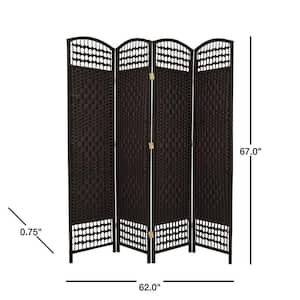 5.5 ft. Black 4-Panel Room Divider