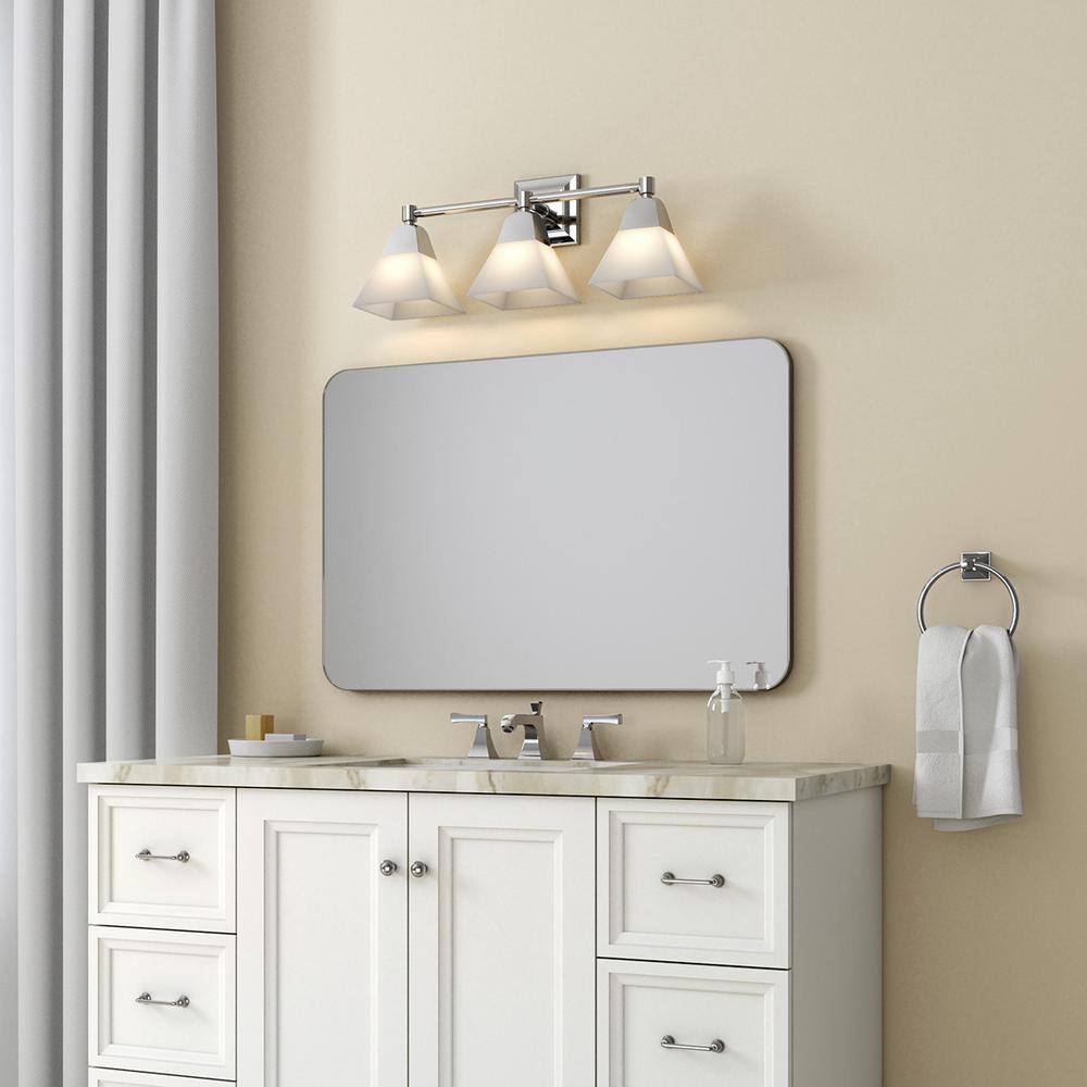 Elegant Crown Chrome 3-Light Bathroom Sconce