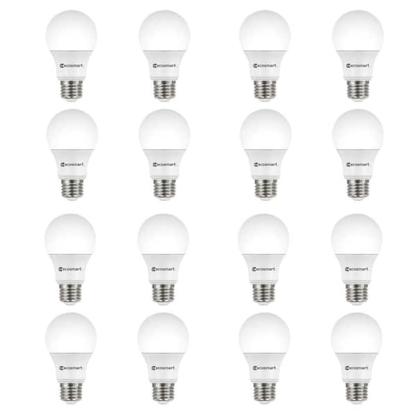 EcoSmart 60-Watt Equivalent A19 Dimmable Energy Star LED Light Bulb Soft White (16-Pack)