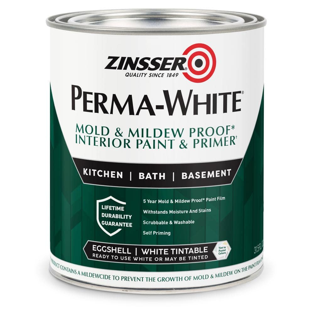 Zinsser PermaWhite 1 qt. Mold & MildewProof Eggshell Interior Paint
