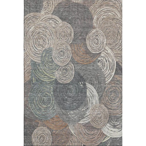 Mayfield Premium Machine Washable Abstract AMF2267 Brown 10 ft. x 14 ft. Area Rug