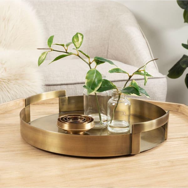 Kate and Laurel Myo 14.75 in. W x 2.75 in. H Gold Round