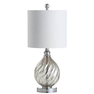 Lawrence 20.5 in. Mercury Silver Glass/Metal LED Table Lamp