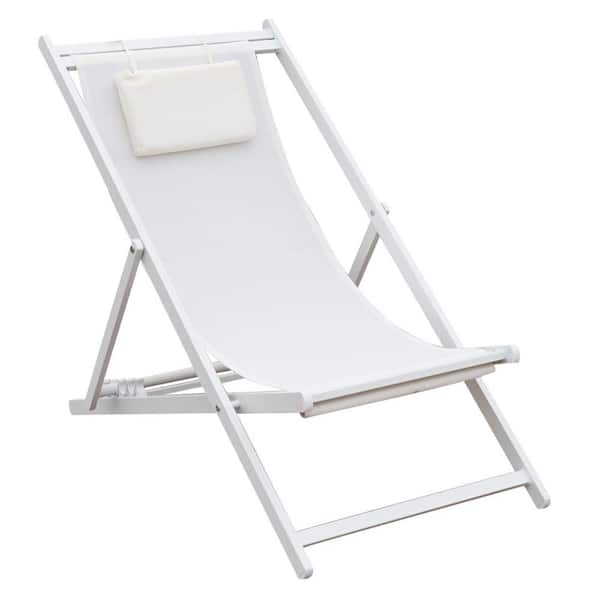 Patio Post Classic Tan 1-Piece Sling Adjustable Outdoor Chaise Lounge