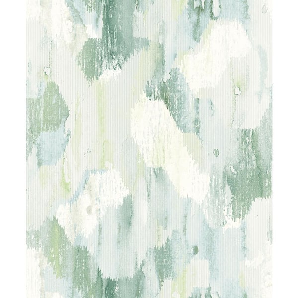 SCOTT LIVING Mahi Green Abstract Strippable Non Woven Wallpaper