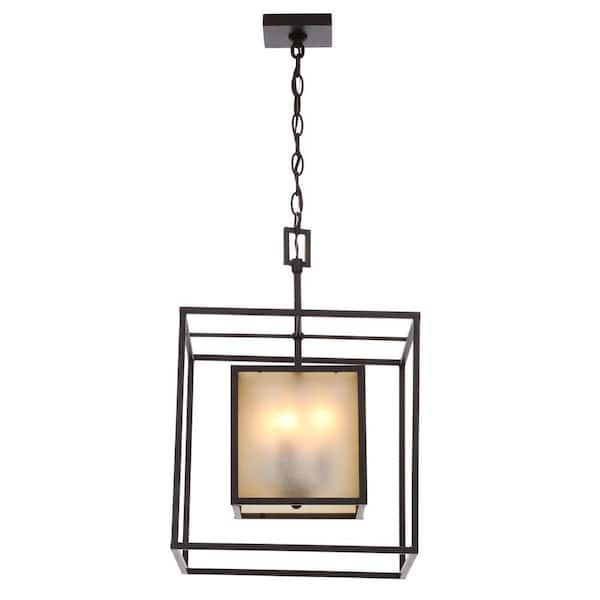 World Imports Hilden Collection 4-Light Aged Bronze Hanging Pendant