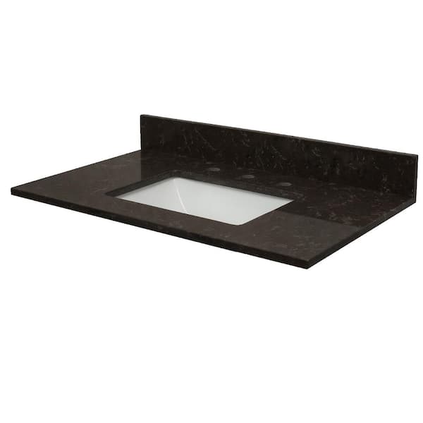 MarCraft Vista 25 in. W x 22 in. D Quartz Single Rectangle Basin Vanity Top in Celestial with White Basin