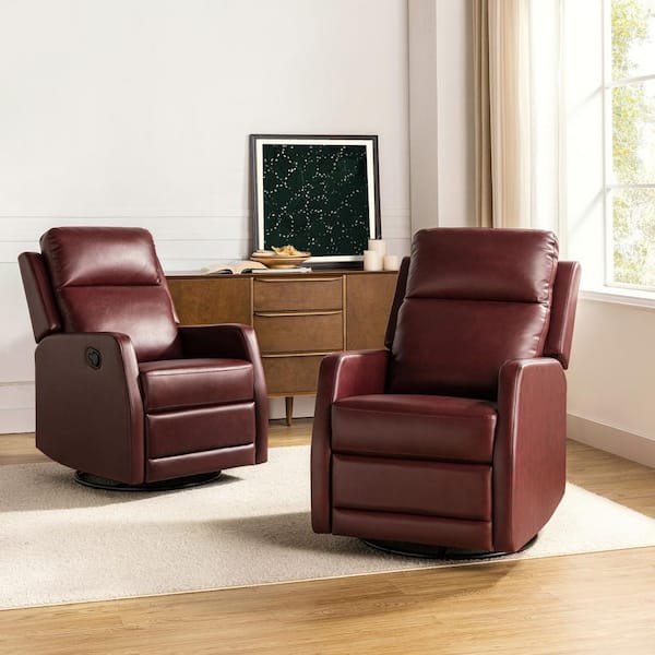 ARTFUL LIVING DESIGN Prudencia Red Rocker Recliner with Wingback (Set of 2)