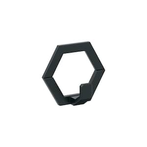 Prismo 3 in. L Matte Black Single Prong Wall Hook