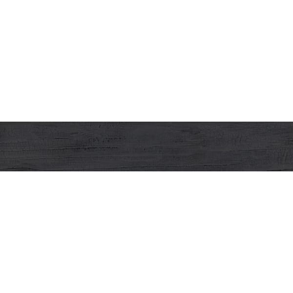 EMSER TILE Yakedo Black 7.76 in. x 46.89 in. Matte Porcelain Wood Look Floor and Wall Tile (10.18 sq. ft./Case)
