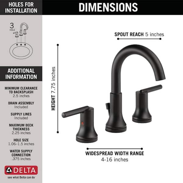 Matte Black Delta Widespread Bathroom Faucets 3559 Blmpu Dst 40 600 