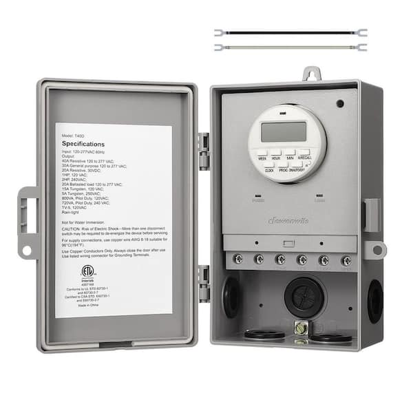40-Amp 120/240/277 Voltage 7-Day Outdoor 20 ON/Off Digital Timer