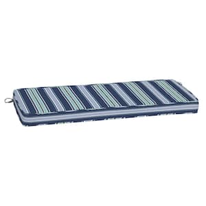 ProFoam 18 in. x 46 in. Sapphire Aurora Blue Stripe Rectangle Outdoor Bench Cushion