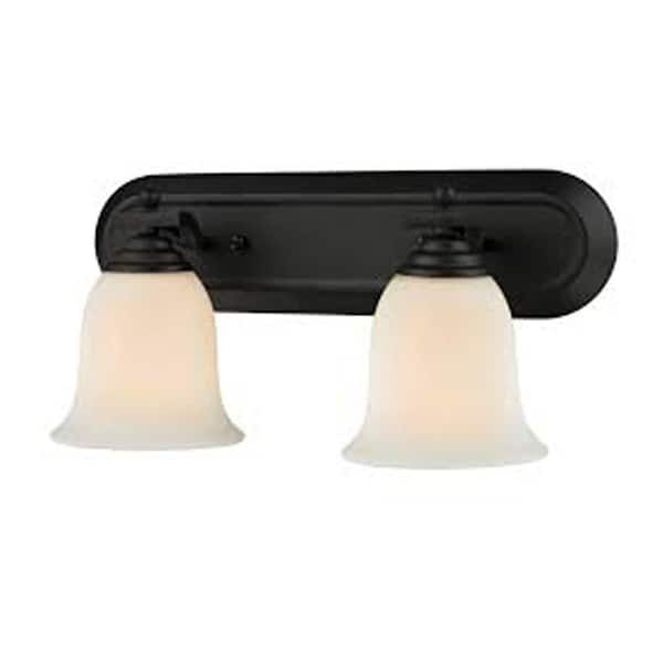 Unbranded Lawrence 18 in. 2-Light Matte Black Incandescent Bath Vanity Light