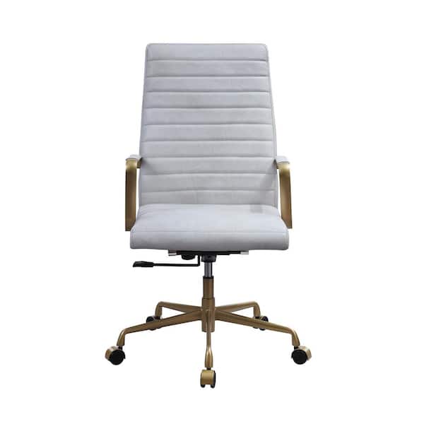 Unbranded White Leather Task Chairs with Swivel