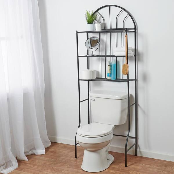 Black 3-Tier Over-The-Toilet Space Saver