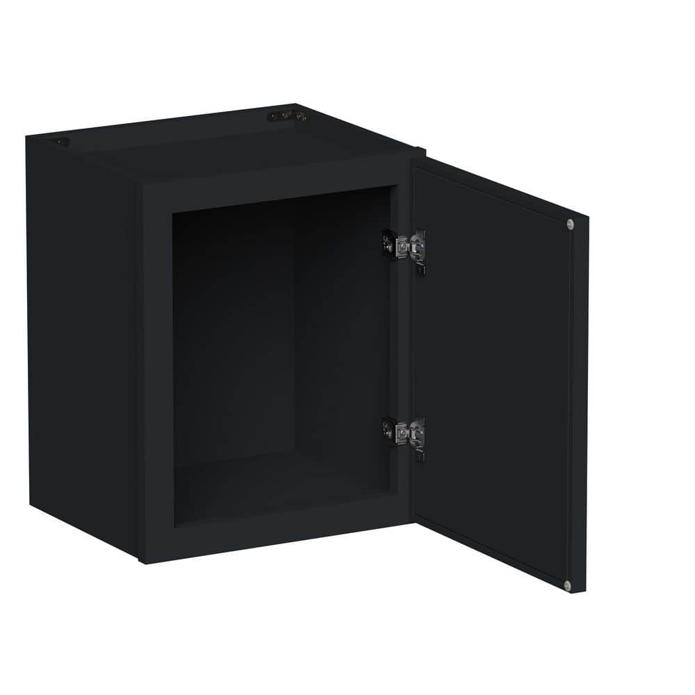 15 in W x 12 in D x 18 in H HDF Ready to Assemble Short Wall Cabinet in Ebony Black with 1-Door price history on PriceWatchPro