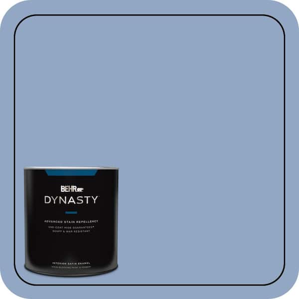BEHR DYNASTY 1 qt. #PPU15-13 Blue Hydrangea One-Coat Hide Satin Enamel Interior Stain-Blocking Paint and Primer