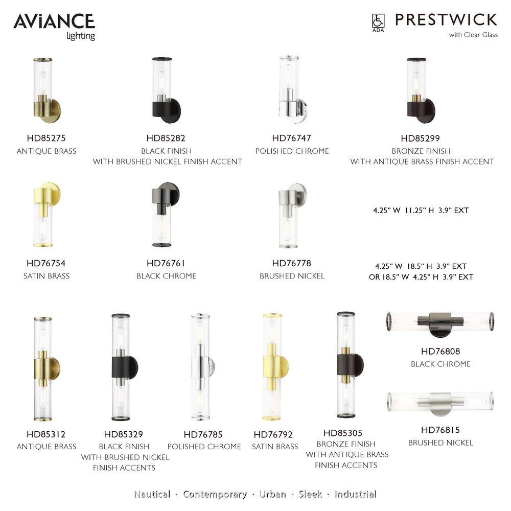 Antique Brass Dual Cylinder Vanity Sconce with Dimmable Lighting