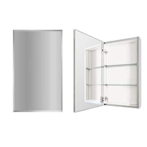 Recessed/Surface Mount 15 in. W x 26 in. H Rectangular Aluminum Medicine Cabinet with Mirror and Adjustable Shelf