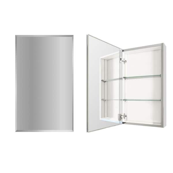 Cesicia Recessed/Surface Mount 15 in. W x 26 in. H Rectangular Aluminum Medicine Cabinet with Mirror and Adjustable Shelf