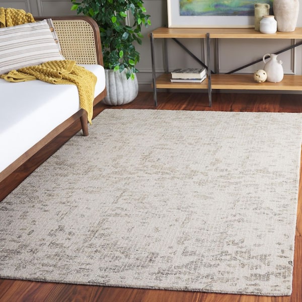 Ebony 8 ft. x 10 ft. Ivory/Gray Abstract Botanical Area Rug
