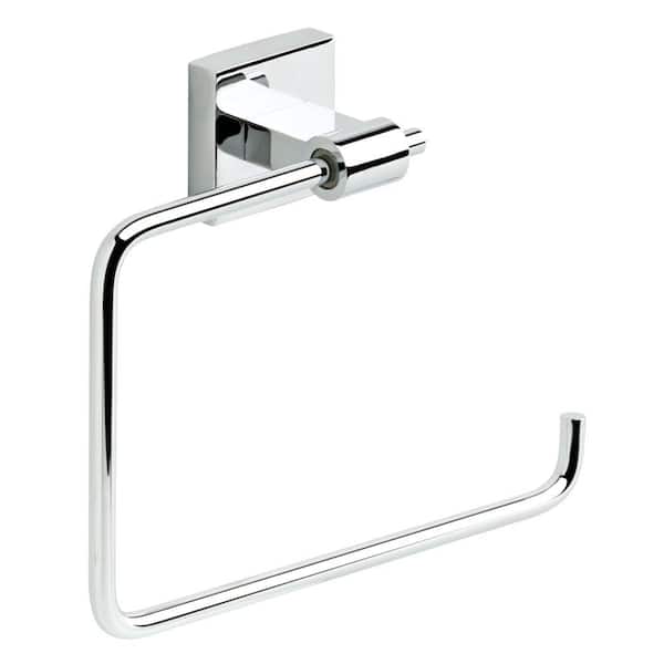 Franklin Brass Maxted Wall Mount Square Open Towel Ring Bath Hardware Accessory in Polished Chrome