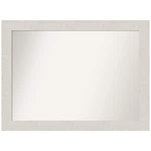 Rustic Plank White 43.5 in. x 32.5 in. Non-Beveled Rustic Rectangle Framed Wall Mirror in White