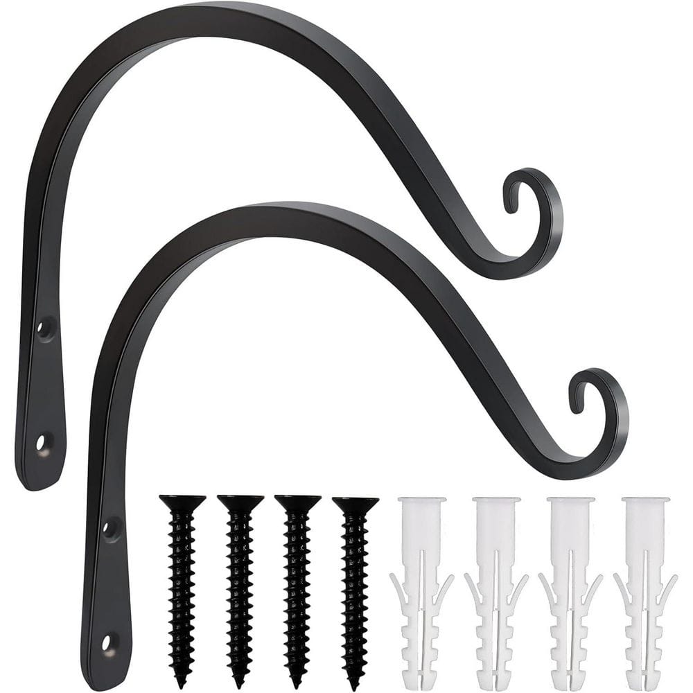 Heavy Duty Garage Hooks 9.4 in. 4-Piece STeel Black Wall Mount Utility Hangers Power Tools price history on PriceWatchPro