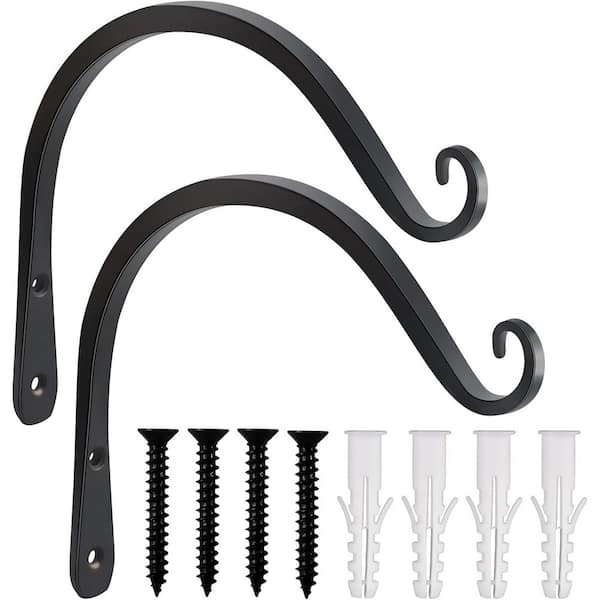Heavy Duty Garage Hooks 9.4 in. 4-Piece STeel Black Wall Mount Utility Hangers Power Tools