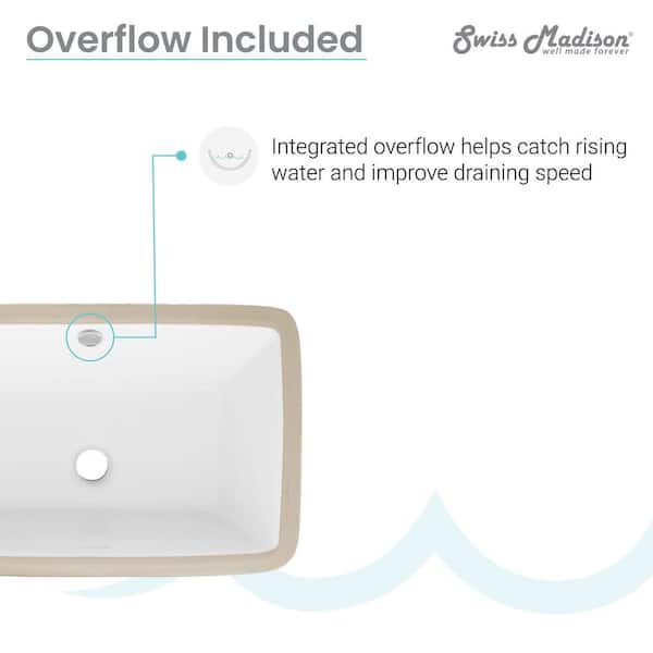 Swiss Madison Voltaire 21 in. Rectangular Undermount Bathroom Sink in Glossy White Swiss Madison Voltaire 21 in. Rectangular Undermount Bathroom Sink in Glossy White