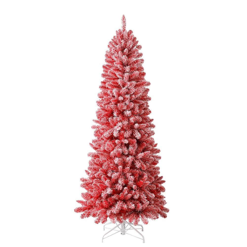 Home Heritage ft. Red Prelit LED Pine Classic Slim Artificial Christmas  Tree with 350 White LED Lights TG70M2U16L02 The Home Depot